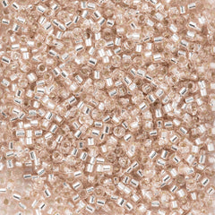 Miyuki Delica Seed Bead 11/0 Transparent Silver Lined Pink Mist 7g Tube DB1203