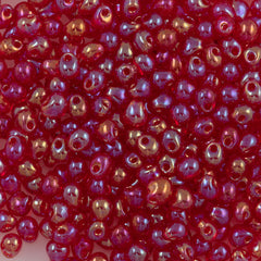 Miyuki Drop Fringe Seed Bead Clear Red AB 24g Tube (254)