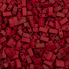 Miyuki Half Tila Seed Bead Matte Brick Red 7.5g Tube Glazed Luster (2040)