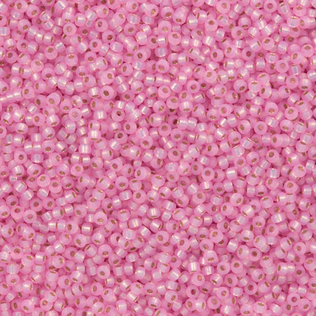Miyuki Round Seed Bead 11/0 Silver Lined Dyed Light Pink (643)