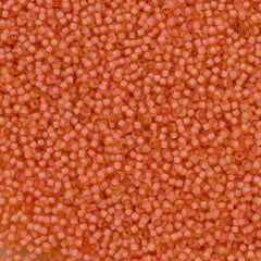 50g Miyuki Round Seed Bead 11/0 Semi Matte Salmon Lined Amber (1935)