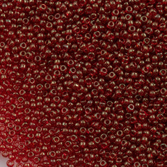 50g Miyuki Round Seed Bead 11/0 Dark Red Gold Luster (309)