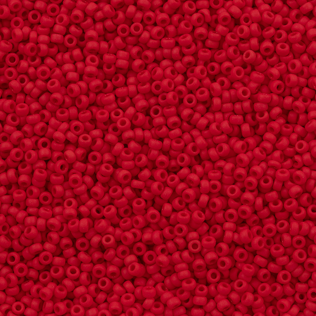 50g Miyuki Round Seed Bead 11/0 Matte Opaque Dark Red (408F)