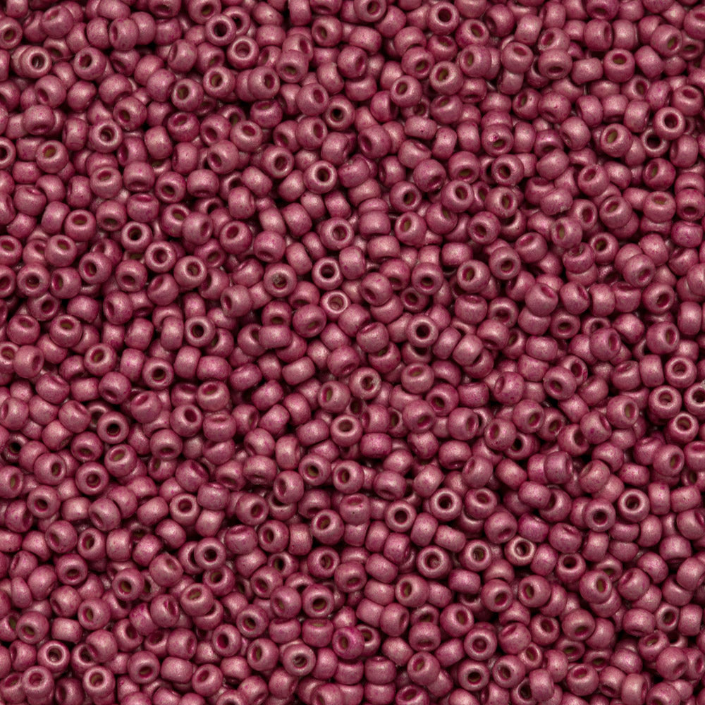 50g Miyuki Round Seed Bead 11/0 Duracoat Matte Galvanized Hot Pink (4210F)