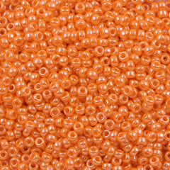 8g Miyuki Round Seed Bead 11/0 Opaque Light Orange Luster (423)