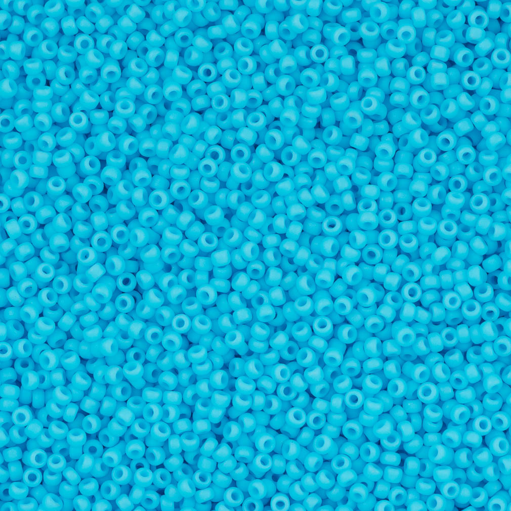 50g Miyuki Round Seed Bead 11/0 Matte Opaque Turquoise Blue (413F)