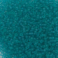 Miyuki Round Seed Bead 15/0 Semi-Matte Dyed Transparent Aqua 2-inch Tube (1614)