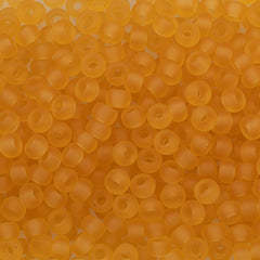 Miyuki Round Seed Bead 6/0 Transparent Matte Light Amber 20g Tube (132F)