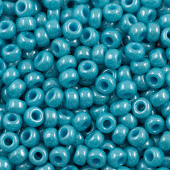 Miyuki Round Seed Bead 6/0 Opaque Turquoise Glazed Luster 20g Tube (2470)