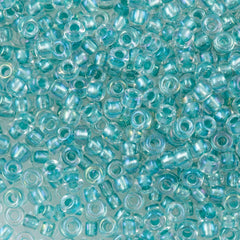 Miyuki Round Seed Bead 6/0 Inside Color Lined Aqua Luster 20g Tube (2605)