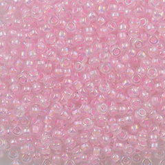 Miyuki Round Seed Bead 8/0 Inside Color Lined Pink AB 22g Tube (272)