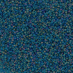 Miyuki Round Seed Beads 8/0 Blue Lined Aqua AB (339)