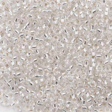 Miyuki Round Seed Bead 11/0 Silver Lined Crystal (1)