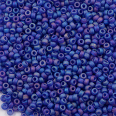 8g Miyuki Round Seed Bead 11/0 Matte Cobalt AB (151FR)
