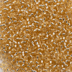 8g Miyuki Round Seed Bead 11/0 Silver Lined Pale Gold (2)