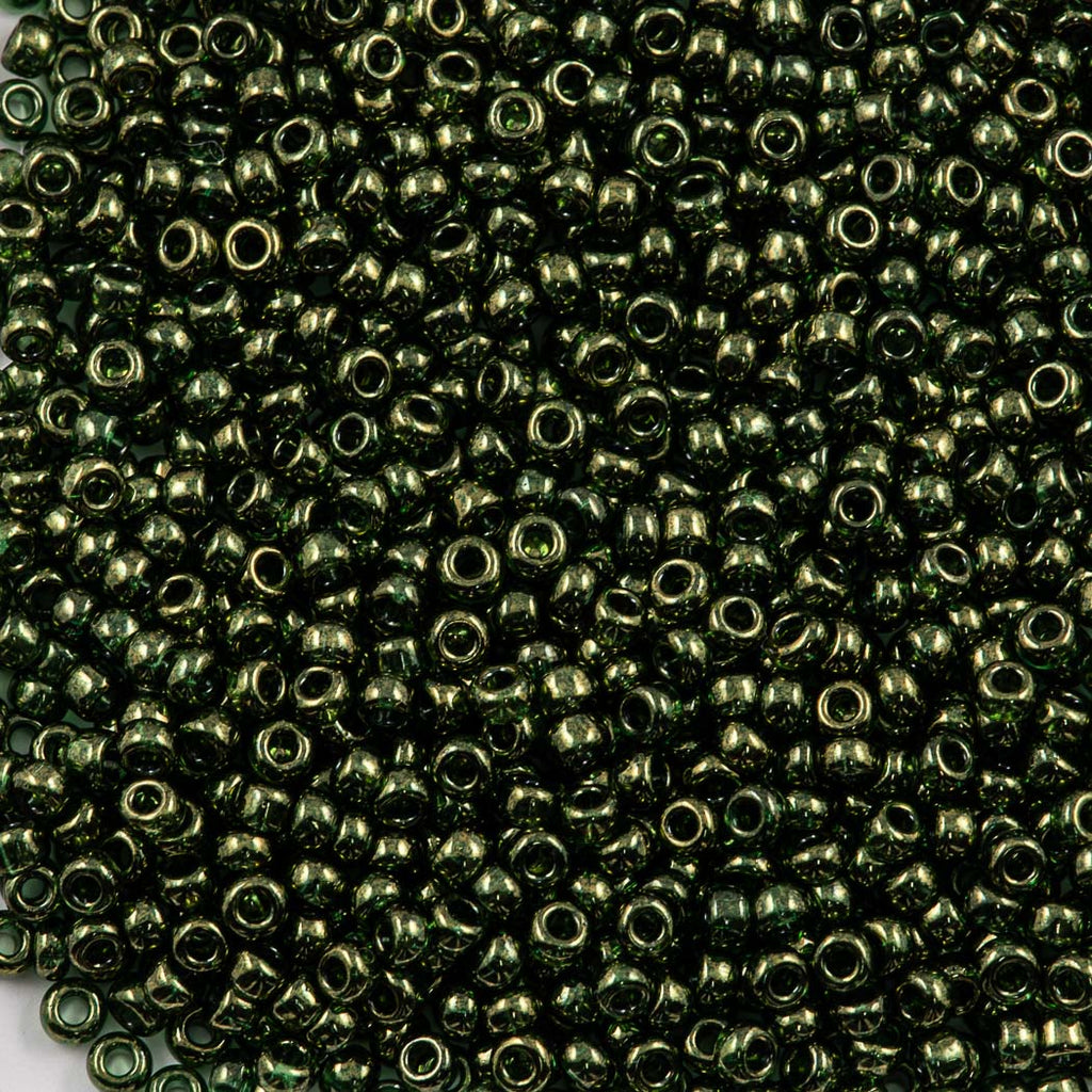 Miyuki Round Seed Bead 15/0 Olive Green Gold Luster (306)