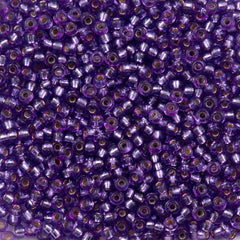 50g Miyuki Round Seed Bead 11/0 Duracoat Silver Lined Dyed Lavender (4278)