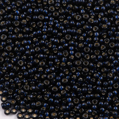 50g Miyuki Round Seed Bead 11/0 Duracoat Silver Lined Dyed Dark Navy Blue (4282)
