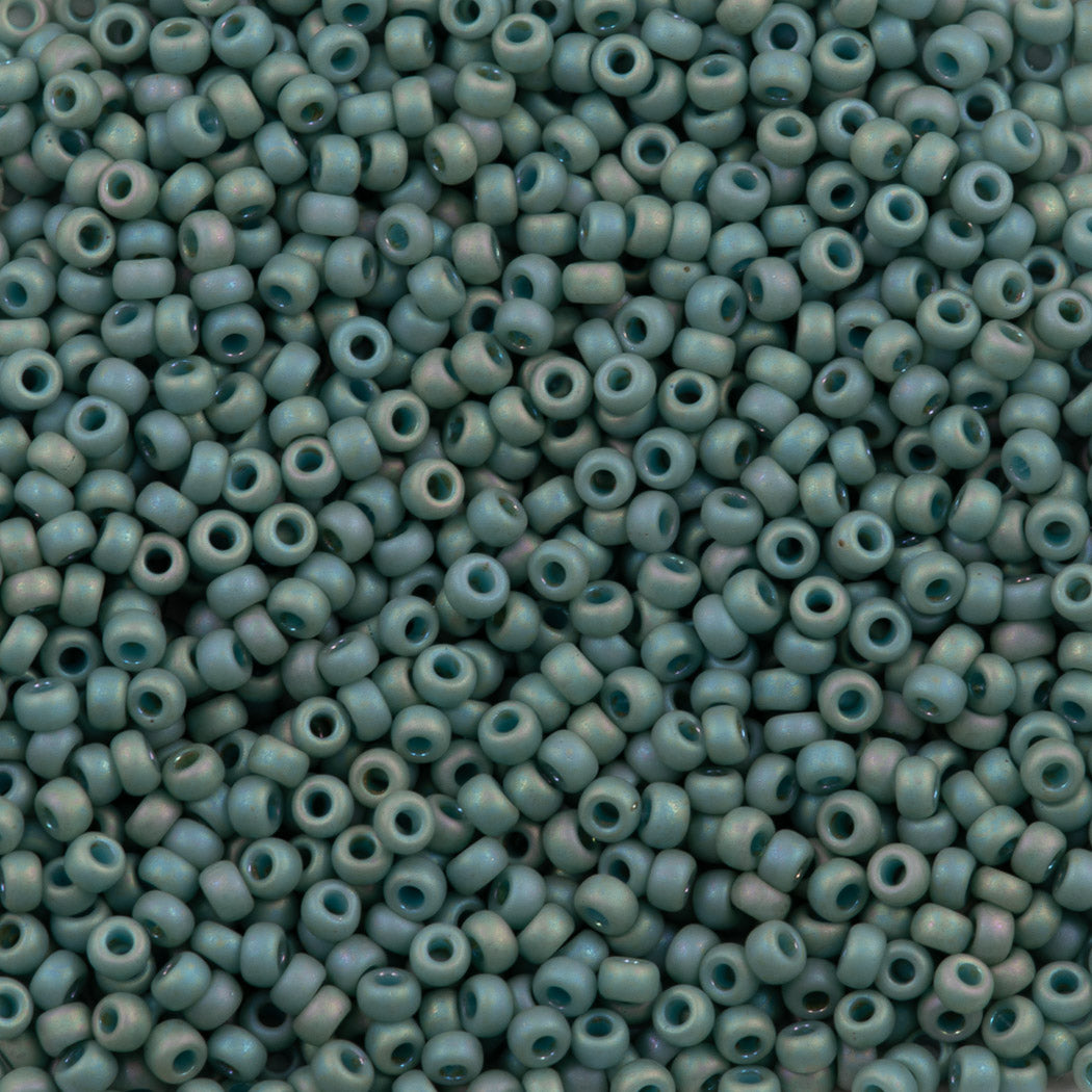 50g Miyuki Round Seed Bead 11/0 Celadon Frosted Rainbow Opaque Glazed (4701)