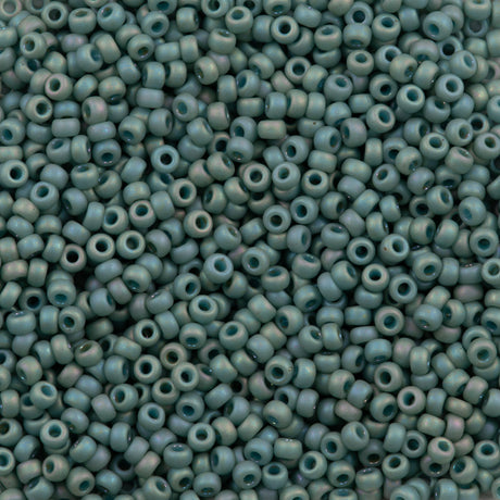 Miyuki Round Seed Bead 11/0 Celadon Frosted Rainbow Opaque Glazed 22g Tube (4701)