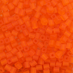 Miyuki 4mm Cube Seed Bead Matte Orange 19g Tube (138F)