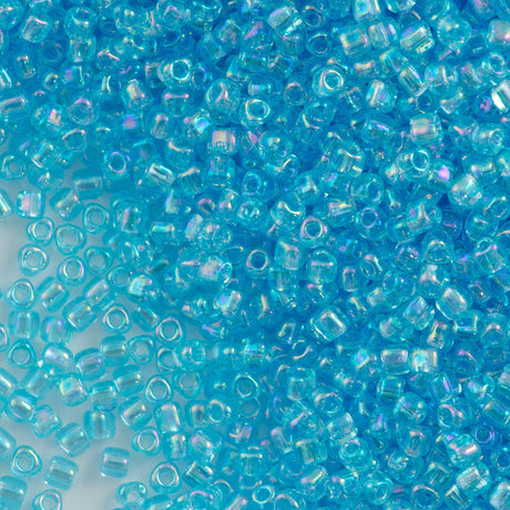Miyuki Triangle Seed Bead 10/0 Blue Topaz AB 10g (1155)