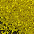 Miyuki Triangle Seed Bead 10/0 Matte Silver Lined Yellow 10g Tube (6F)