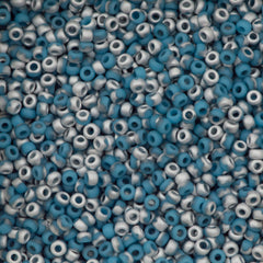 Miyuki Unions Round Seed Bead 11/0 Matte Opaque Blue Turquoise Labrador 24g Tube (00413LABF)
