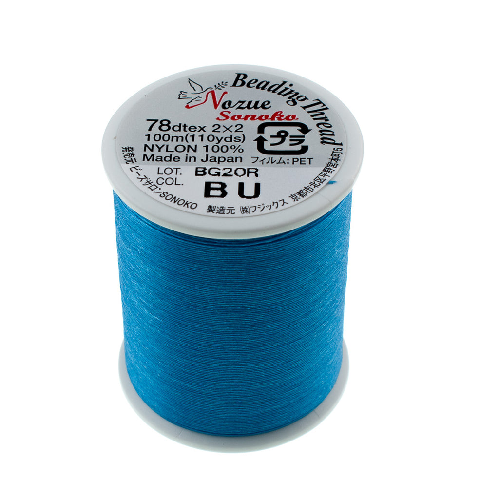 Nozue Sonoko Blue Beading Thread 100 Meter 78dtex Aura Crystals, LLC