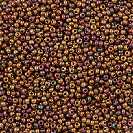Czech Seed Bead 11/0 Metallic Gold Rainbow 2-inch Tube (01610)