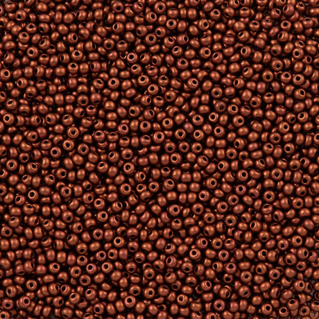 Czech Seed Bead 11/0 Metallic Bronze Fire Red 50g (01750)