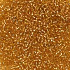 Czech Seed Bead 11/0 Straw Gold Silver Lined 2-inch Tube (17020)