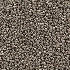 Czech Seed Bead 11/0 Metallic Dark Silver 50g (18542)