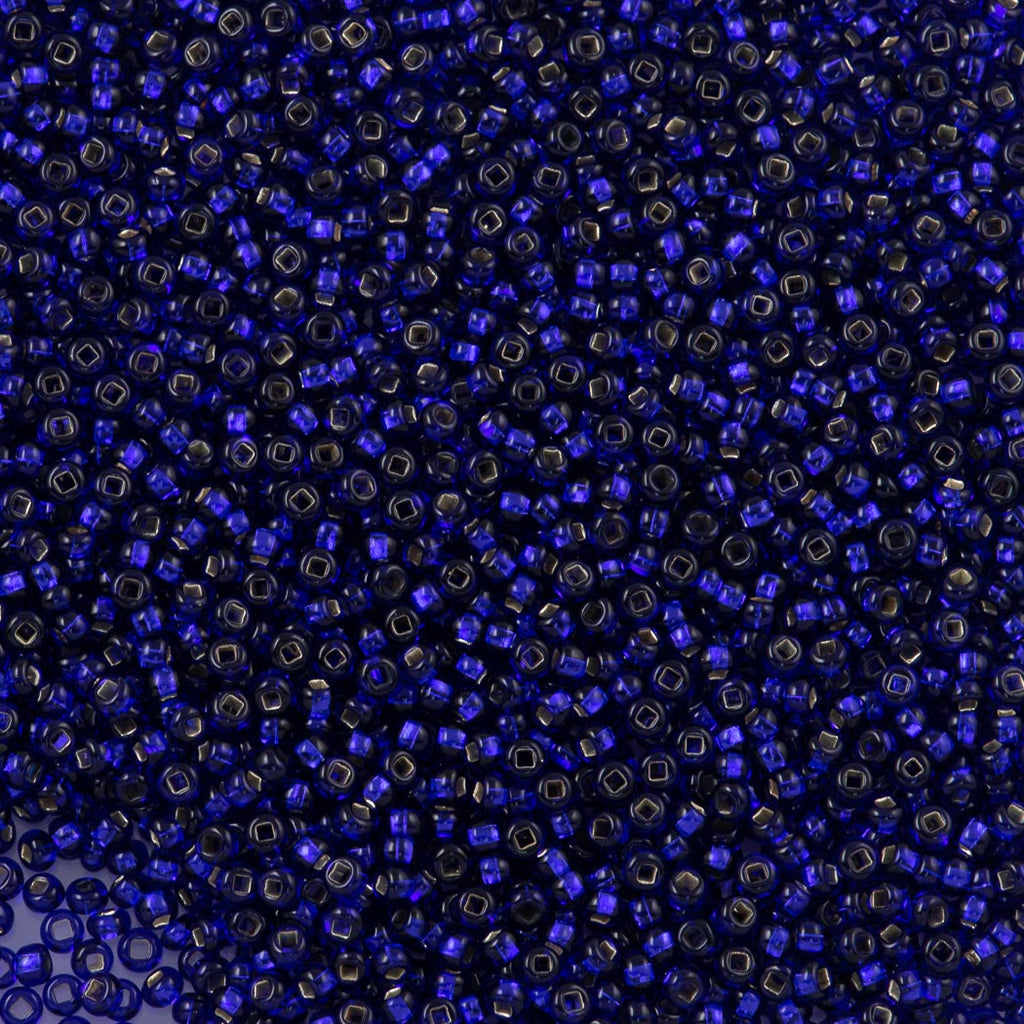 Czech Seed Bead 11/0 Sapphire Silver Lined 2-inch Tube (37050)