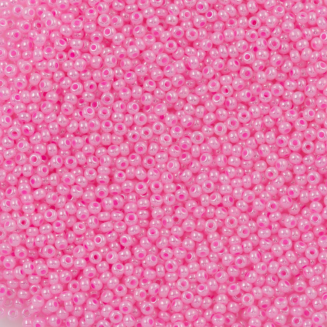 Czech Seed Bead 11/0 Pink Ceylon 2-inch Tube (37175)