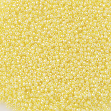 Czech Seed Bead 8/0 Yellow Ceylon 2-inch Tube (37186)