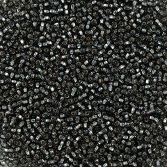 Czech Seed Bead 11/0 Black Diamond Silver Lined 2-inch Tube (47010)