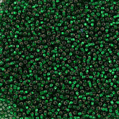 Czech Seed Bead 11/0 Green Silver Lined 22g Tube (57060)