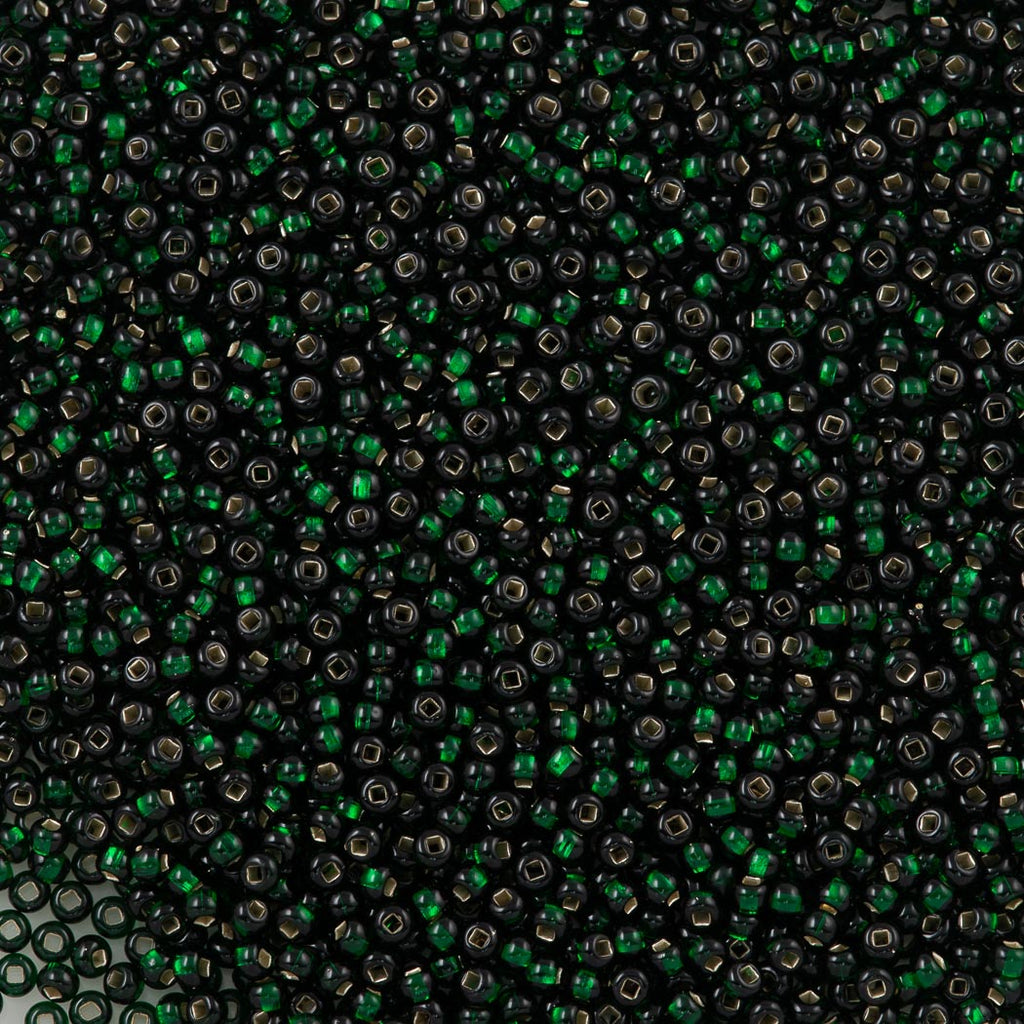 Preciosa Seed Bead 11/0 Dark Green Silver Lined 22g Tube (57150)
