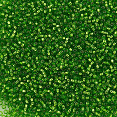 Czech Seed Bead 11/0 Transparent Light Green Silver Lined 50g (57430)