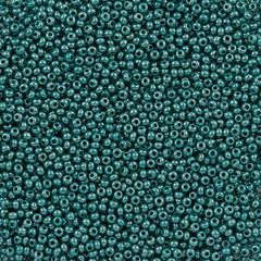 Czech Seed Bead 11/0 Dark Green Opaque Luster 2-inch Tube (58240)
