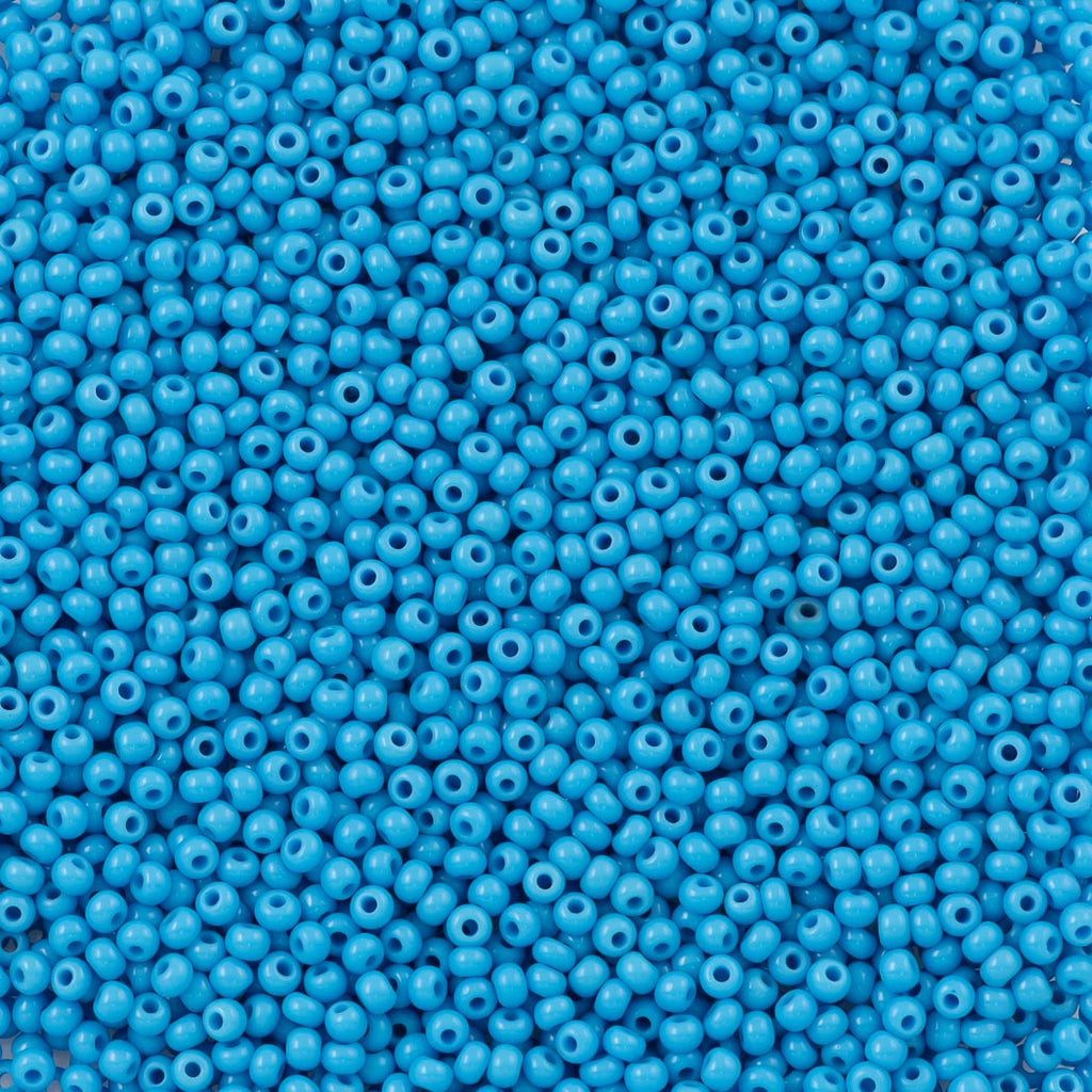 Czech Seed Bead 11/0 Opaque Blue Turquoise 50g (63050) | Aura Crystals, LLC