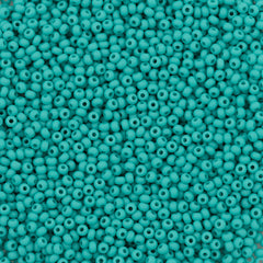 Czech Seed Bead 11/0 Opaque Green Turquoise Matte 2-inch Tube (63130M)
