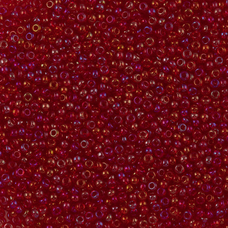 Czech Seed Bead 11/0 Transparent Ruby 2-inch Tube (90090)