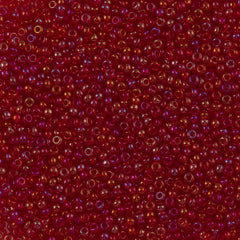 Czech Seed Bead 11/0 Transparent Ruby 2-inch Tube (90090)