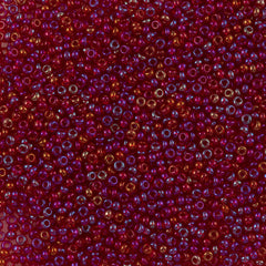Czech Seed Bead 11/0 Transparent Ruby AB 2-inch Tube (91090)