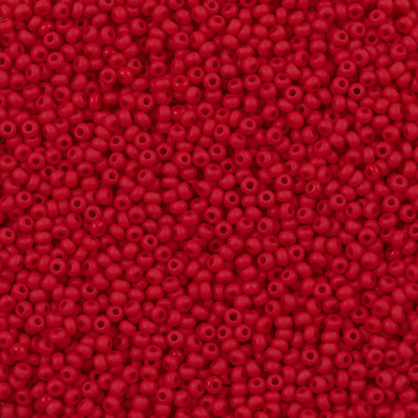 Czech Seed Bead 11/0 Opaque Red Matte 50g (93190M)