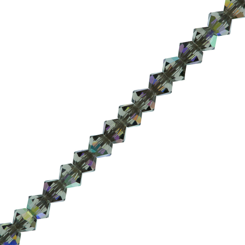144 Preciosa Czech Crystal 3mm MC Bicone Bead Black Diamond AB (40010AB)