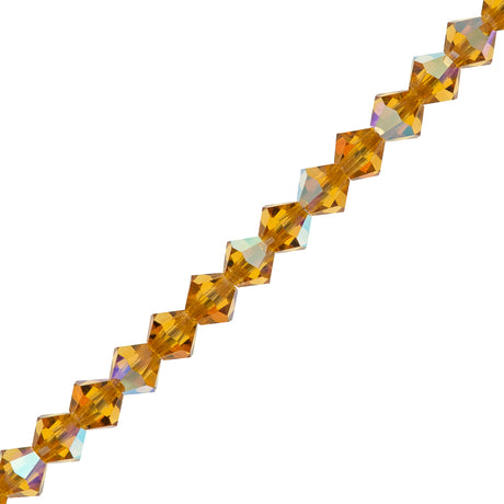 144 Preciosa Crystal 3mm Bicone Bead Topaz AB (10070AB)