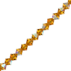 144 Preciosa Crystal 3mm Bicone Bead Topaz AB (10070AB)